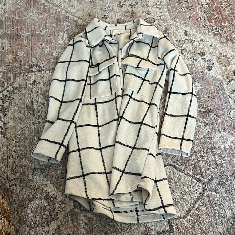 Plaid Women's Jacket in Cream and Black